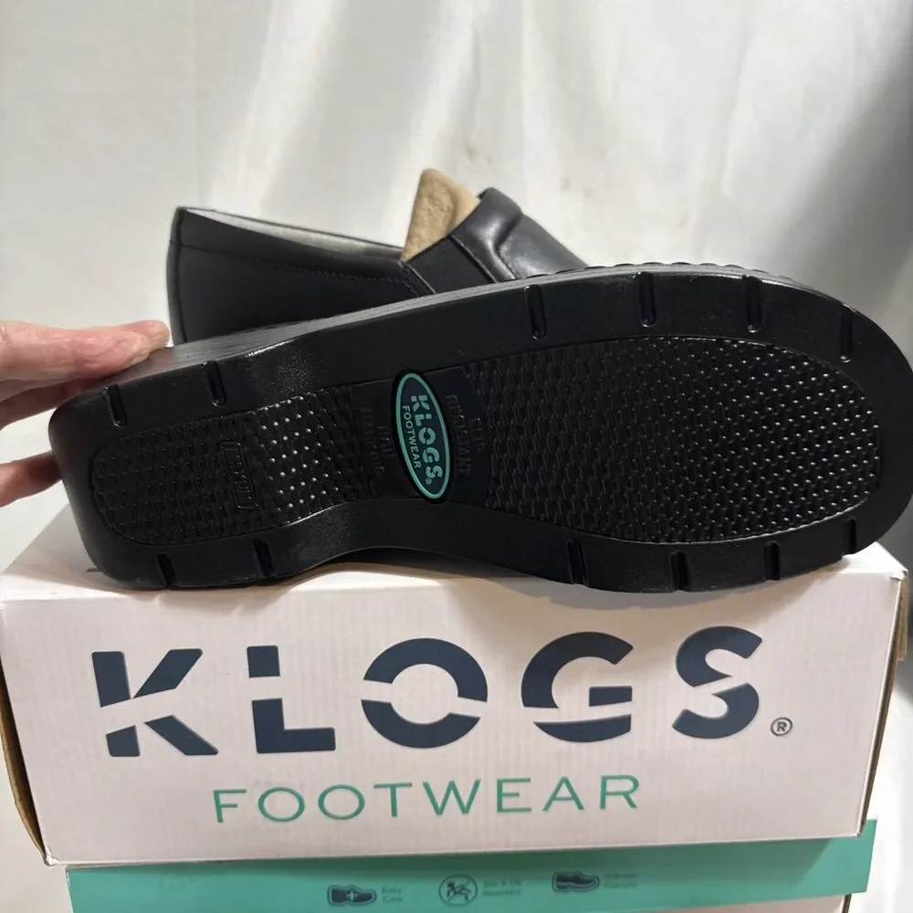 Klogs Naples Work Shoes Wide Sizes Womens Leather Black Brown 13w 14w Smooth